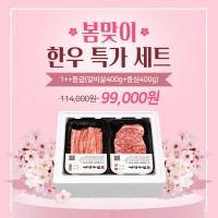 봄맞이 특가, 1++등급(등심400g+갈비살400g)